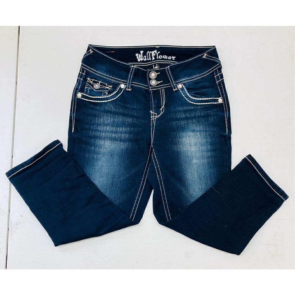 Wallflower Rhinestone Jeans Girls size 1 New